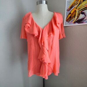 Vintage Y2K Silk Chiffon Blouse Satin Tank Set Ruffle Romantic Coquette Whimsy M